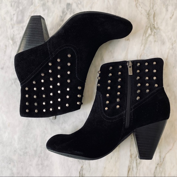 Jessica Simpson Shoes - JESSICA SIMPSON Odette Studded Black Suede Ankle Boots Booties